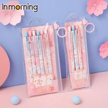 Ensemble de stylos Gel 3/6mm, recharge noire, Fineliner, fleurs de cerisier, marqueur Permanent, écriture Kawaii, fournitures scolaires, 0.5 
