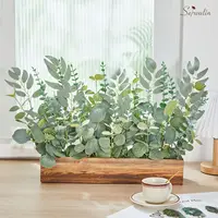 20/25Pcs Artificial Mixed Eucalyptus Leaves Stems Fake Flower for DIY Bouquets Floral Arrangement Home Wedding Party Decoration 4