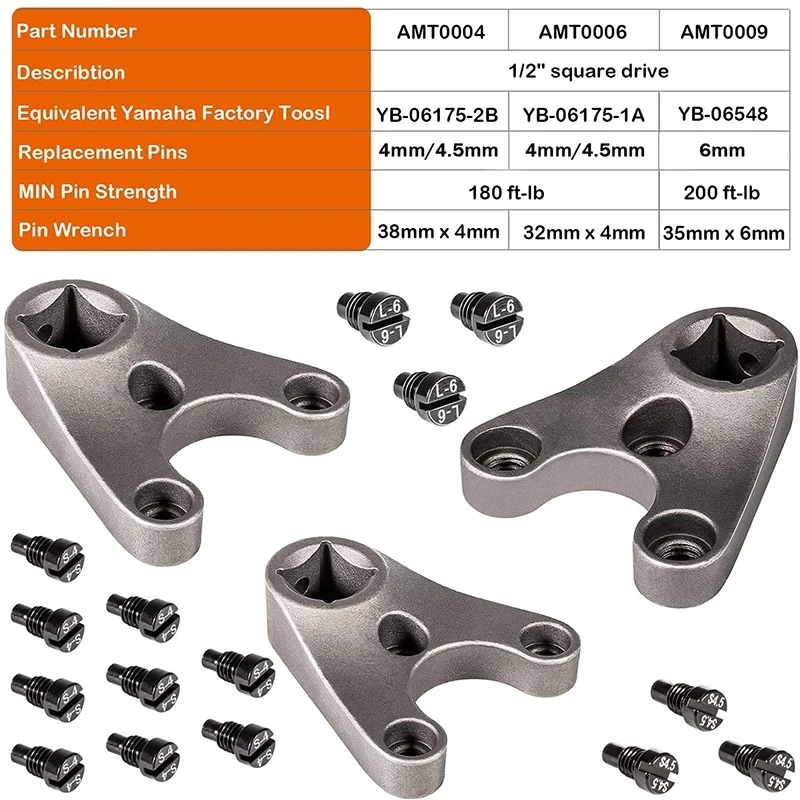 TML Outboard Trim/Tilt Pin Wrench Tools Set MT0004 and MT0006 and MT0009 Fit for Yamaha Suzuki Johnson Evinrude