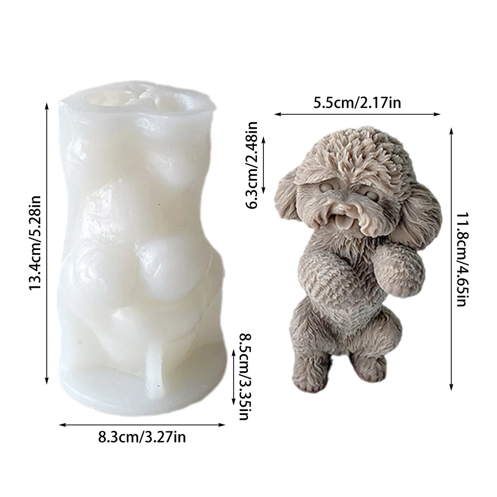 3D Dog Candle Mold Silicone DIY Teddy Dog Candle Molds for Candle Making  Aroma Soy Wax Handmade Soap Polymer Clay Plaster Epoxy - AliExpress