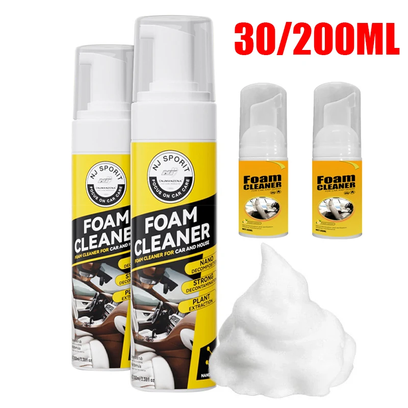 

30/200ml Multi-Purpose Foam Cleaner Leather Clean Wash Automoive Car Interior Home Wash Maintenance Surfaces Spray Foam Cleaner