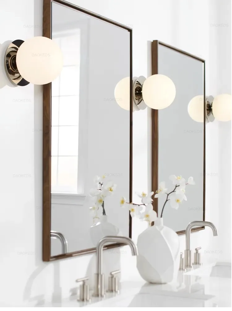 Nordic Globe Glass Wall Lamp Bathroom Mirror Front Wall Lamp Bedroom Bed Wall Lamp Minimalist Modern