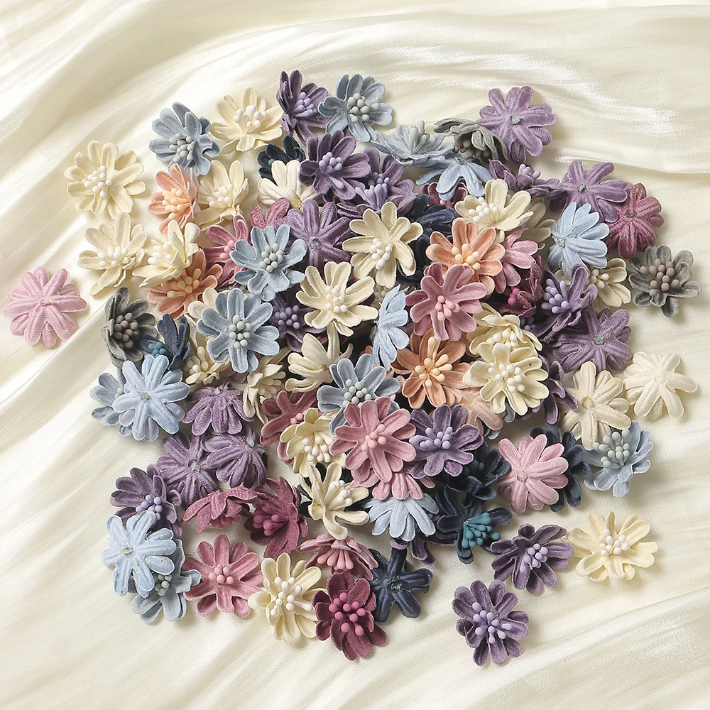 Mini Artificial Flower Daisy Head Wedding Home Decor Diy Clothing Headdress Crafts Accessories Christmas Party Decoration Flower