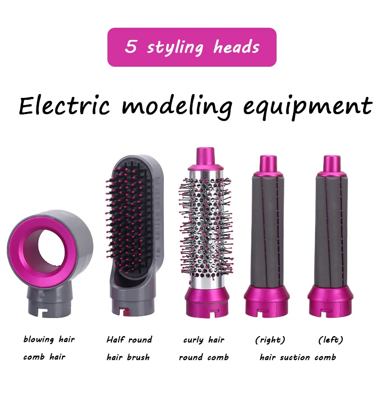 Secador de Cabelo Molhado e Seco 5 em 1 Novo Pente Quente Conjunto Profissional Curling Ferro Alisador Cabelo Ferramenta Estilo Secador Doméstico Kit 9 Computers & Electronics