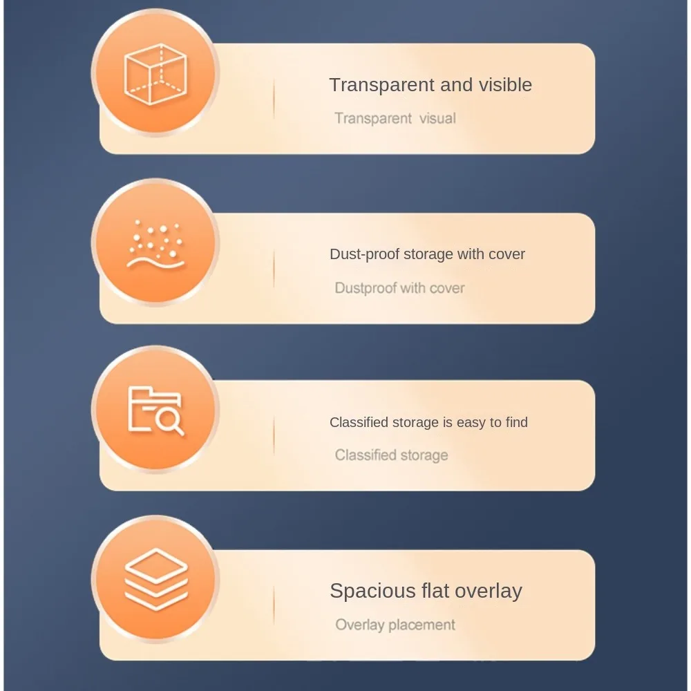 New Plastic Document Organizer Square Shape Clear A4 Organizing Box Storage Box