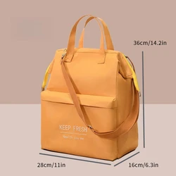 Large Capacity Insulated Lunch Bag with Thick Aluminum Foil (Orange insulated bag)