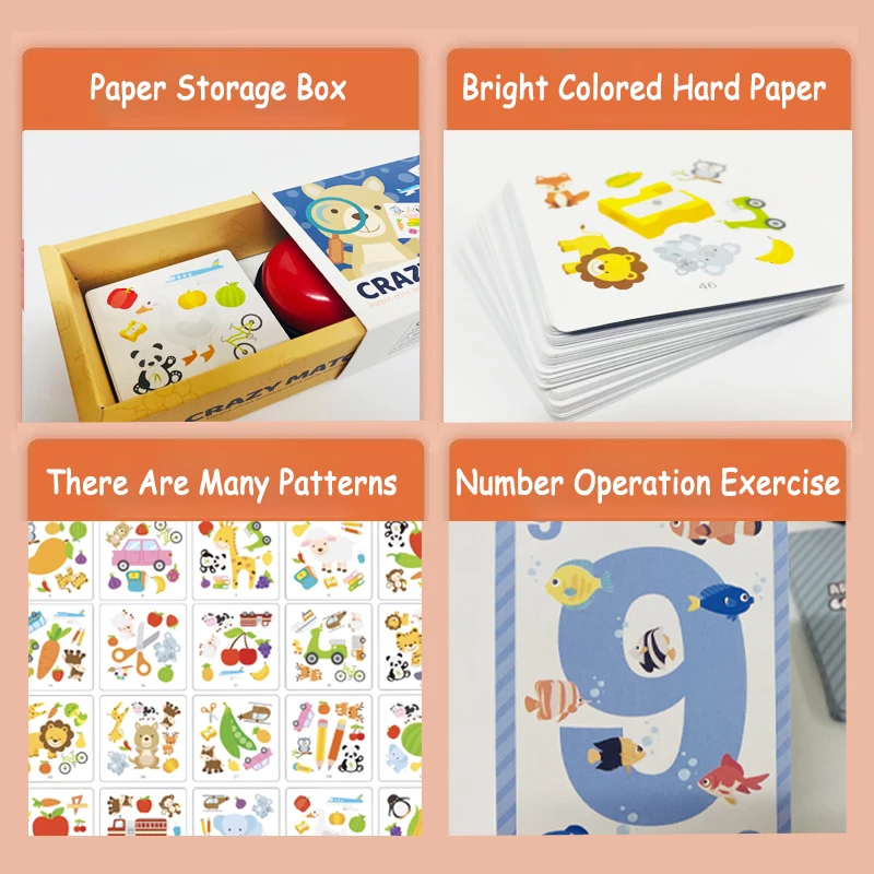 Children Number Sense Training Montessori Toys Animal Shape Matching Card Board Games Set Arithmetic Learning Educational Toys 5
