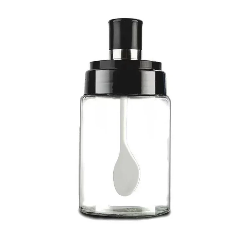 Seasoning Bottle Kitchen Salt Box Storage Spoon Cover Integrated Seasoning Bottle with Oil Brush Barbecue Tank Spices