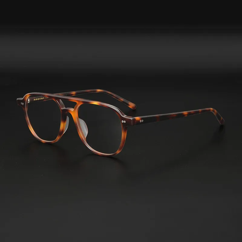 Japanese Brand Design Acetate Prescription Eyeglasses Men Pilot Double