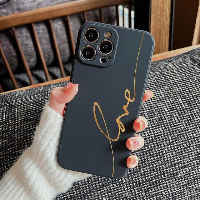 Love Silicone Phone Case For iPhone 13 Pro 11 12 Pro Max XS Max XR X 7 Plus 8Plus Cute Protector Back Cover Coque Shell