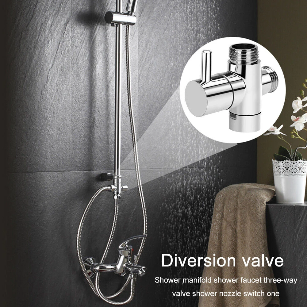 Faucet Accessories 3 Way ABS Diverter Valve T Adapter Converter For Shower Head Three-way Water Distribution