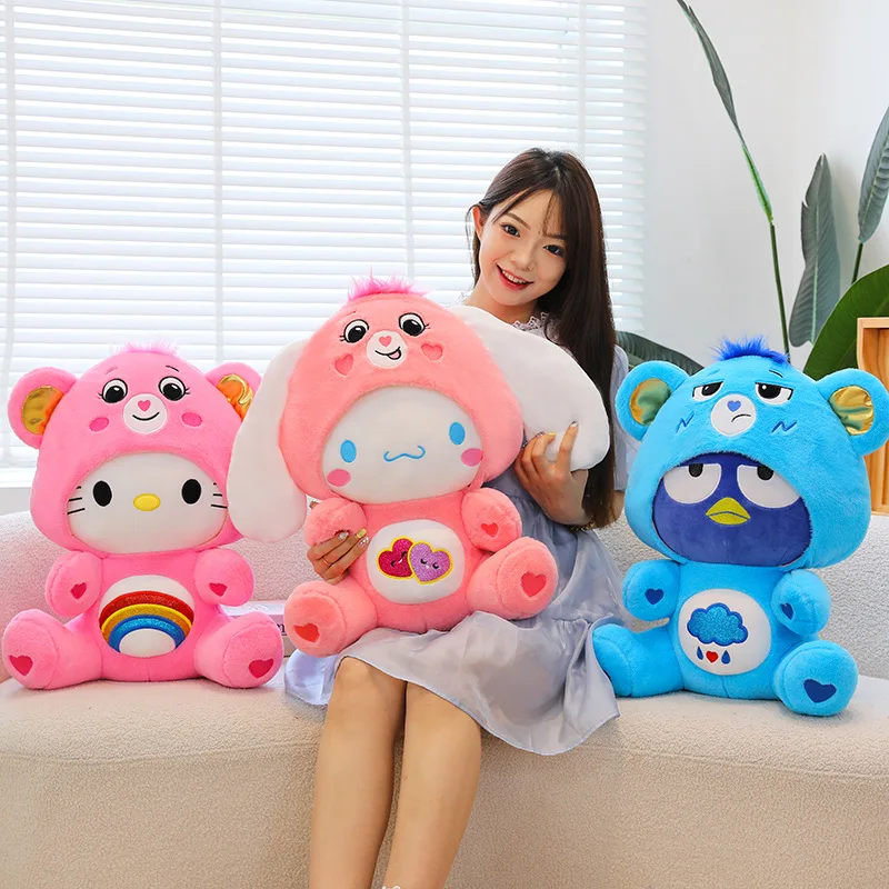 50cm Hello Kitty Bad Badtz-maru Cinnamoroll Plush Toys Rainbow Bears Cute Plush Anime Role Accompanied Children Girl's Dolls 2