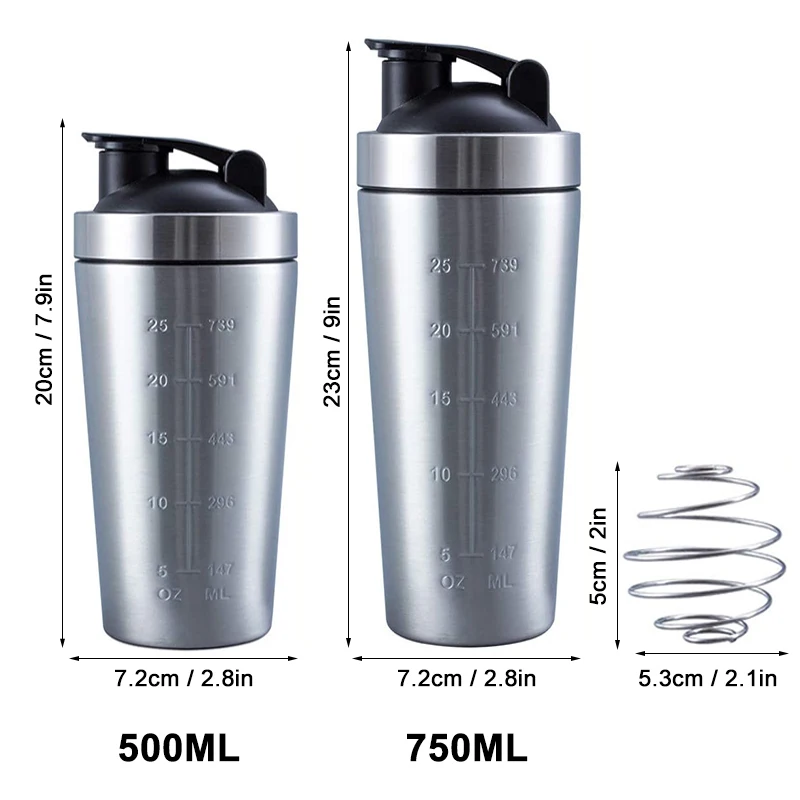 750ml tyrant cup Gym bottle fitness protein powder shaker cup double vacuum  insulation cup stainless steel