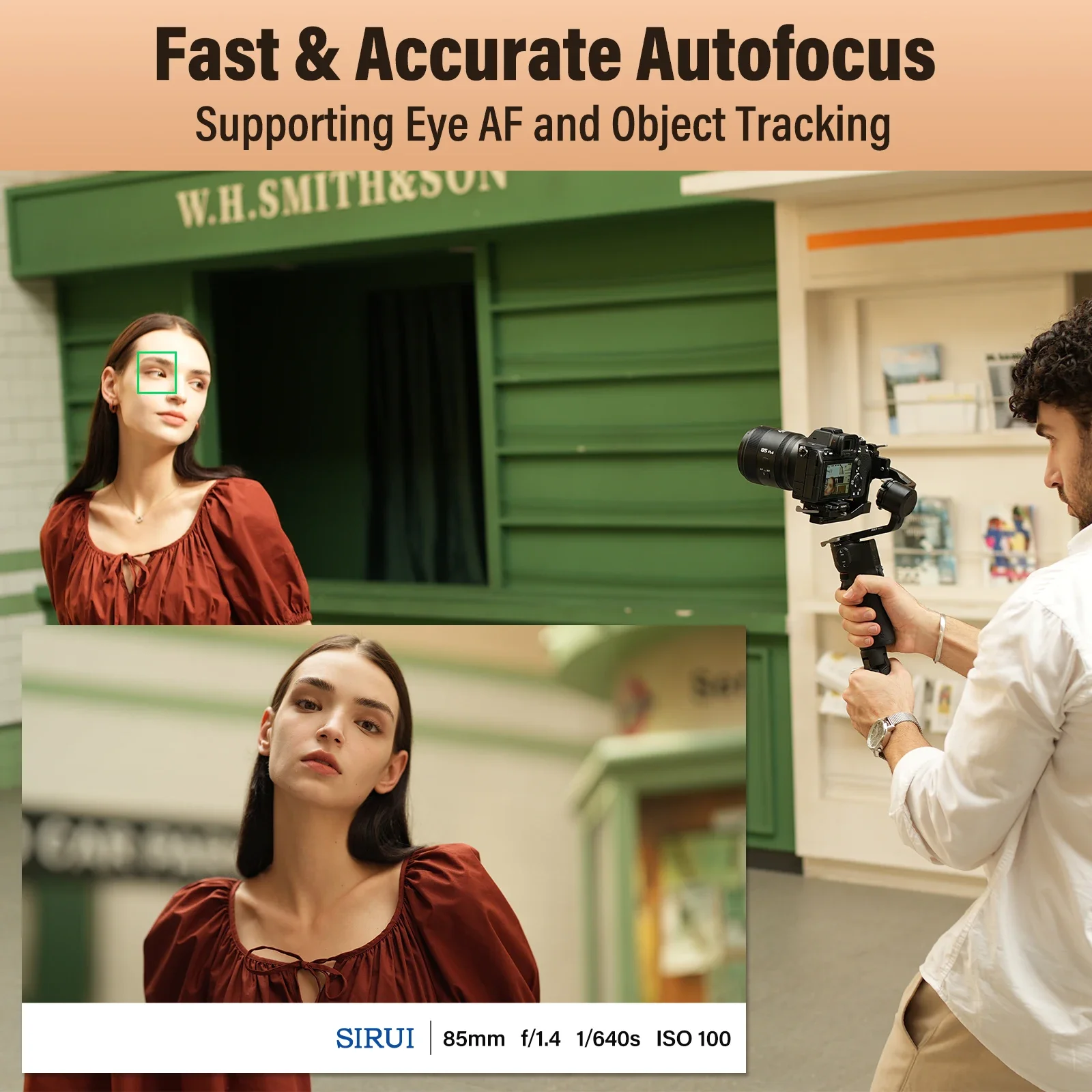 SIRUI AURORA 85mm F1.4 풀프레임 자동 초점 렌즈 인물 사진 매크로 망원 시네 카메라 렌즈( E, 후지 X, 니콘 Z, L 마운트용)