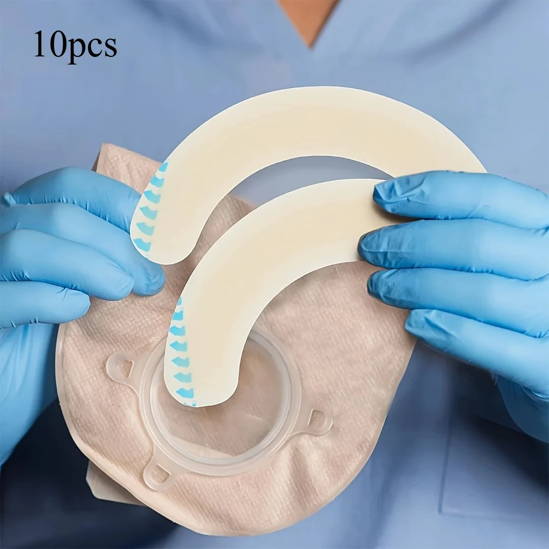10pcs Barrier Stoma Ostomy Strips Tape Strip Rings Adhesive Pressure Fixing Colostomy Leak Proof Colostomy Bag Barrier Strip