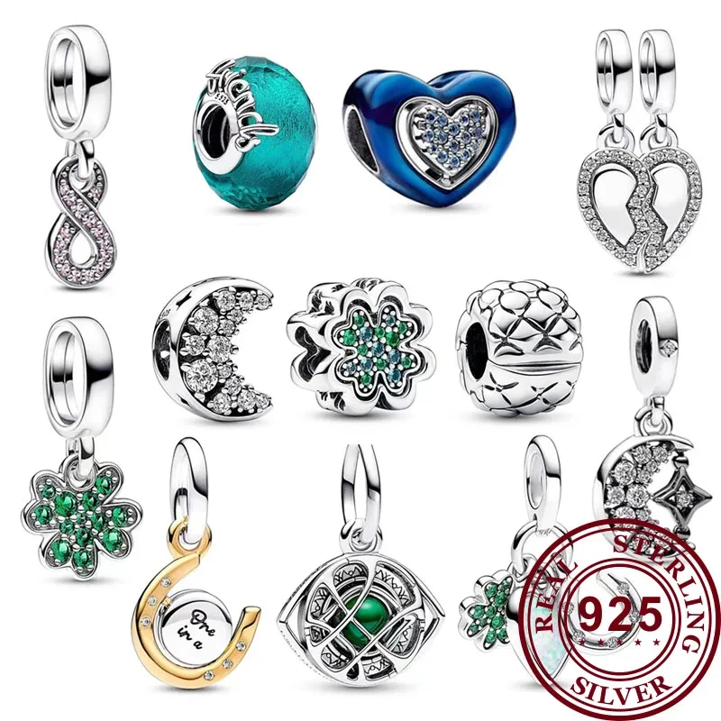 New 925 Sterling Silver Exquisite Love Clover Eternal Logo Beads Suitable for Original Women's Bracelets DIY Charm Jewelry