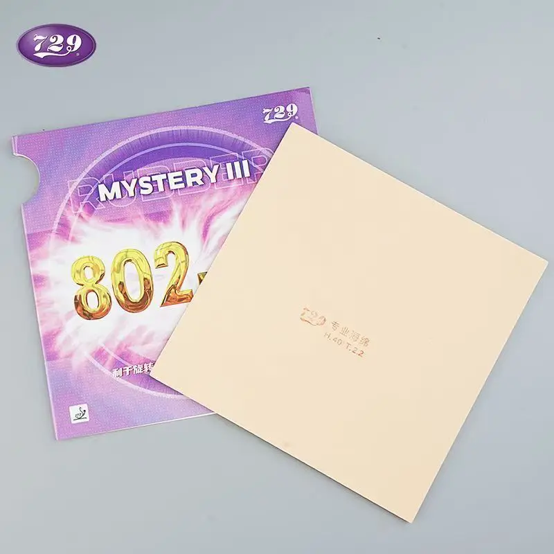 729 802-40 미스터리 III 피프스 아웃 탁구 러버 2.2mm 스펀지 숏 핑퐁 러버 빠른 공격 루프 포함 ITTF 승인