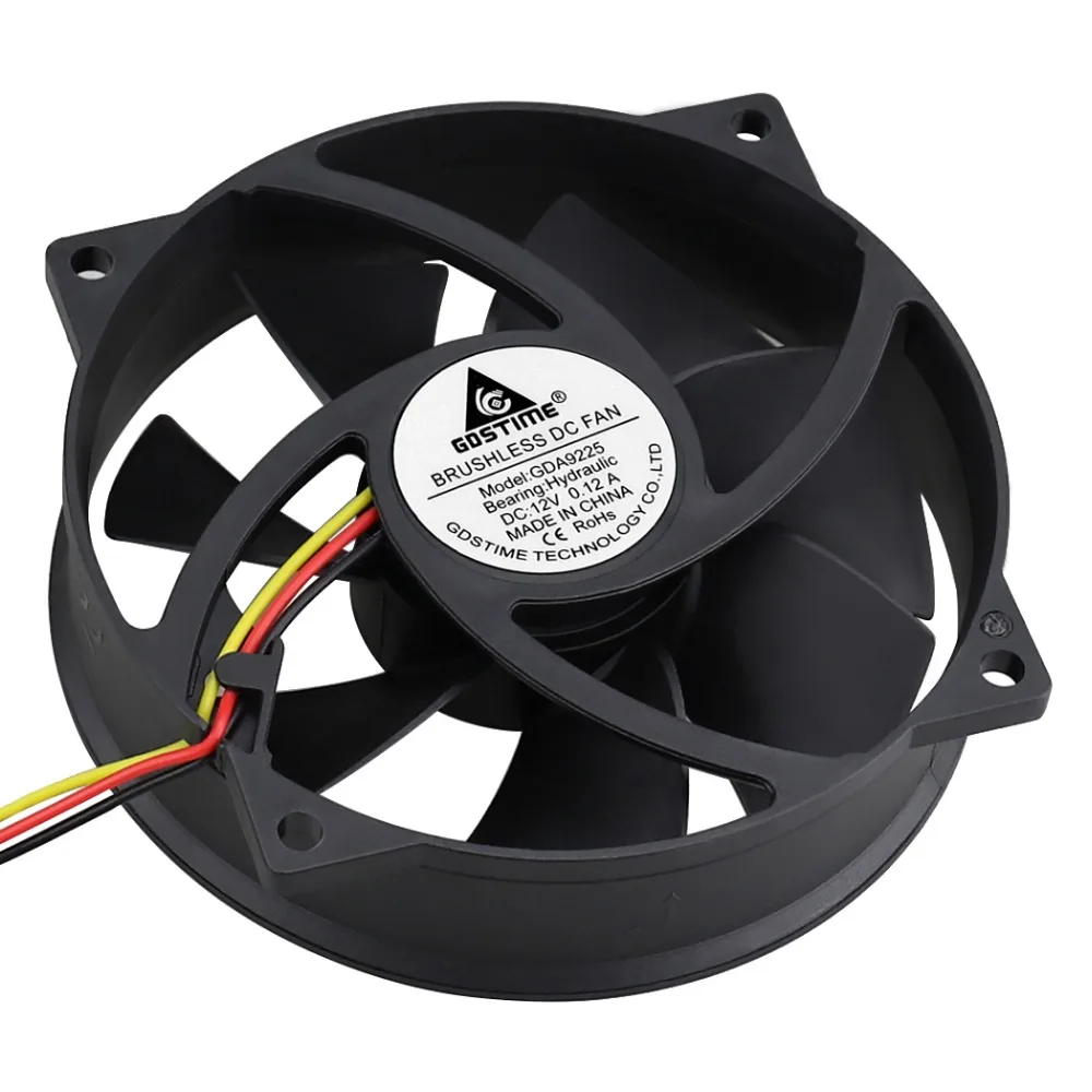 Axial sem Escova da C.c. do fã 12v 92x25 mm Redondo de Gdstime 90 mm para o Case do pc Cpu Que Refrigera 9225 3pin w fg Função Ventilador de Refrigeração do Computador fã - Imagem 5