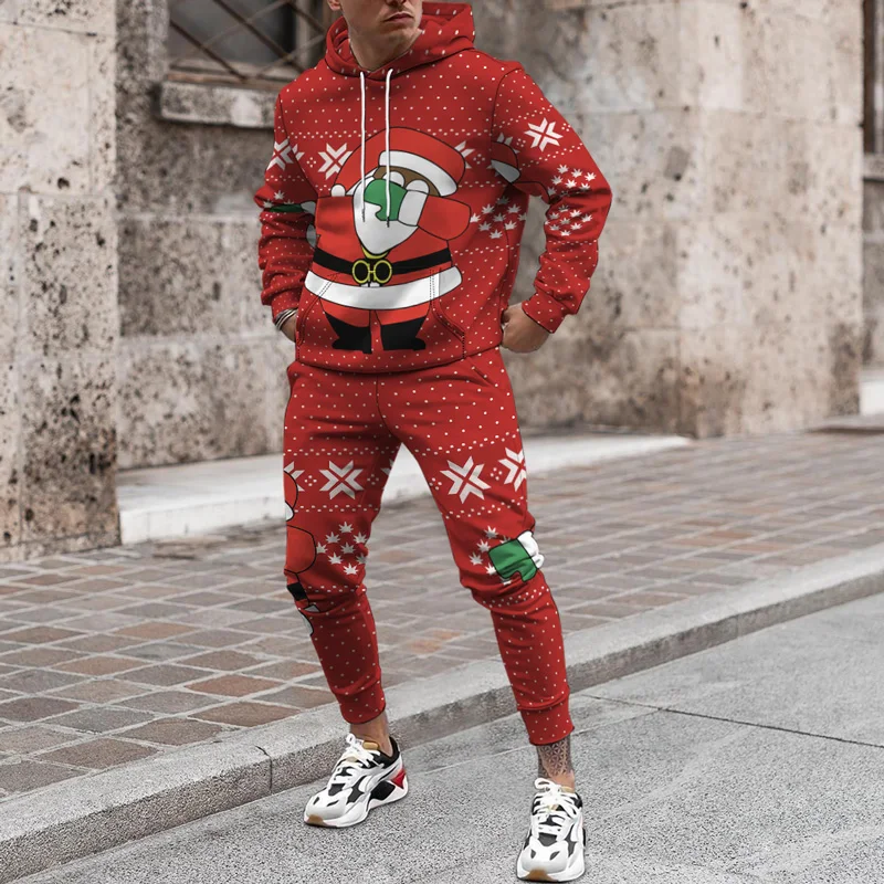Merry Christmas 3D Printed Hoodie/Suit Fashion Sweatshirt+Pants Tracksuit Set Men Women Funny New Year Party Streetwear Clothing