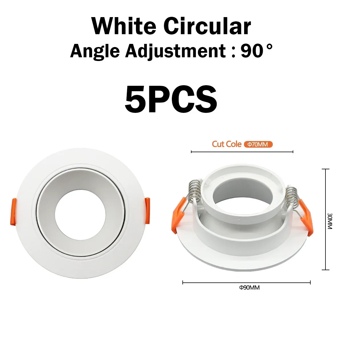 5pcs white circular