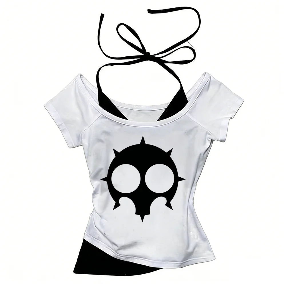Homestuck Crop Top Shoujo 2000er Emo Anime Baddie Vintage T-Shirt Meme lustig japanisch Goth Alternative – Detail 6
