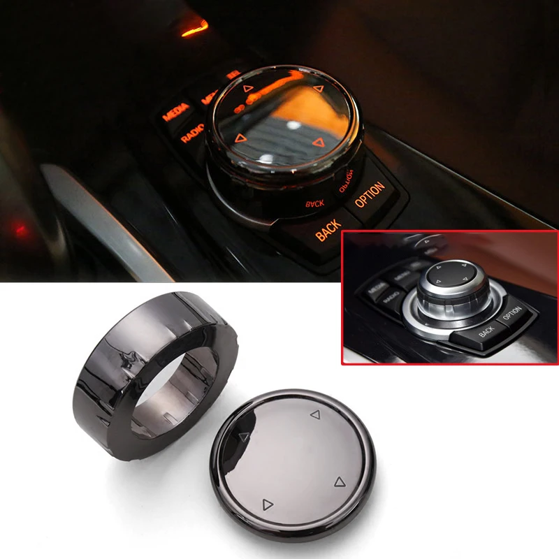Car Multimedia Button Cover for IDrive Car Multimedia Button Cover Trim Knob Sticker for-BMW F10-F26