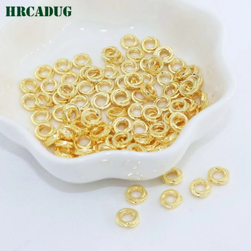 

4 Colors Twist Closed Ring 18K Gold/Rhodium Plated Jump Rings Necklace Bracelet Round Connectors DIY Jewelry Making Accessories