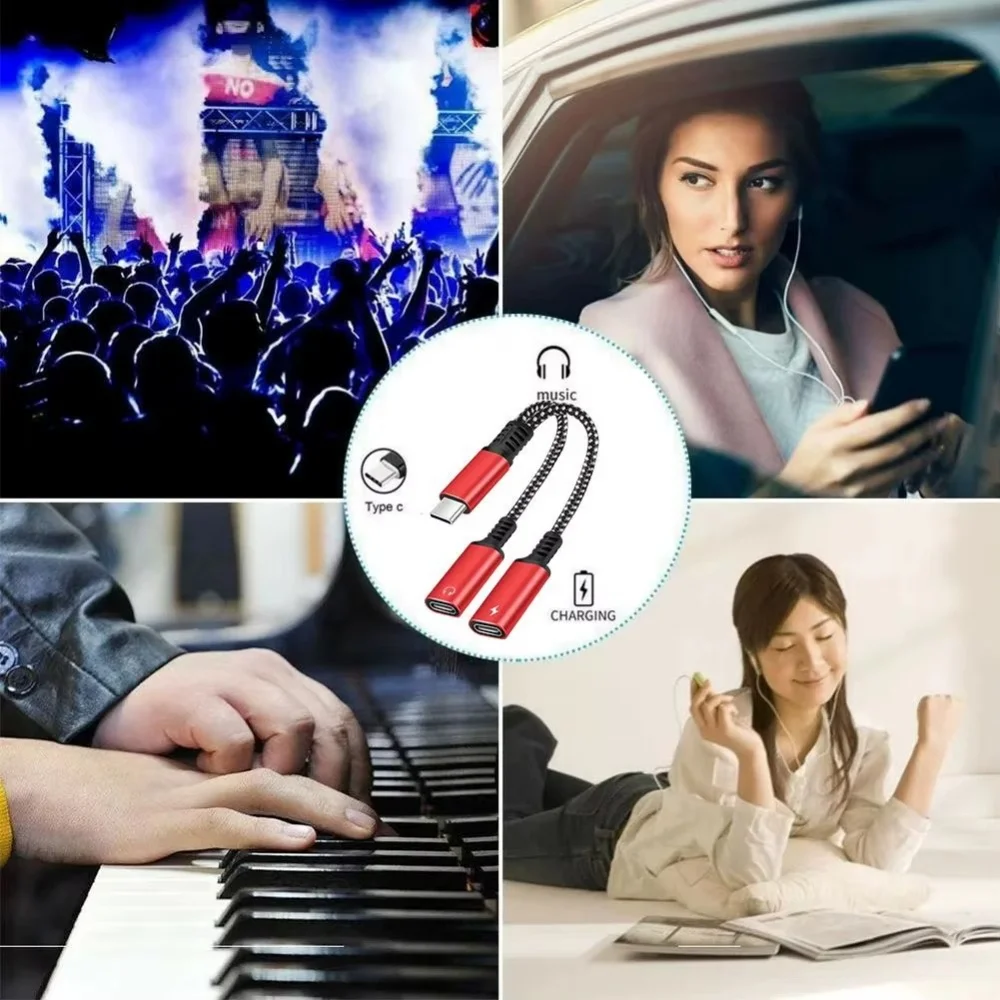 2 in 1 USB C to 3.5mm Headphone Jack Adapter with 60W PD Fast Charging Cable for iPhone 15 16 17 Samsung Xiaomi Audio Aux