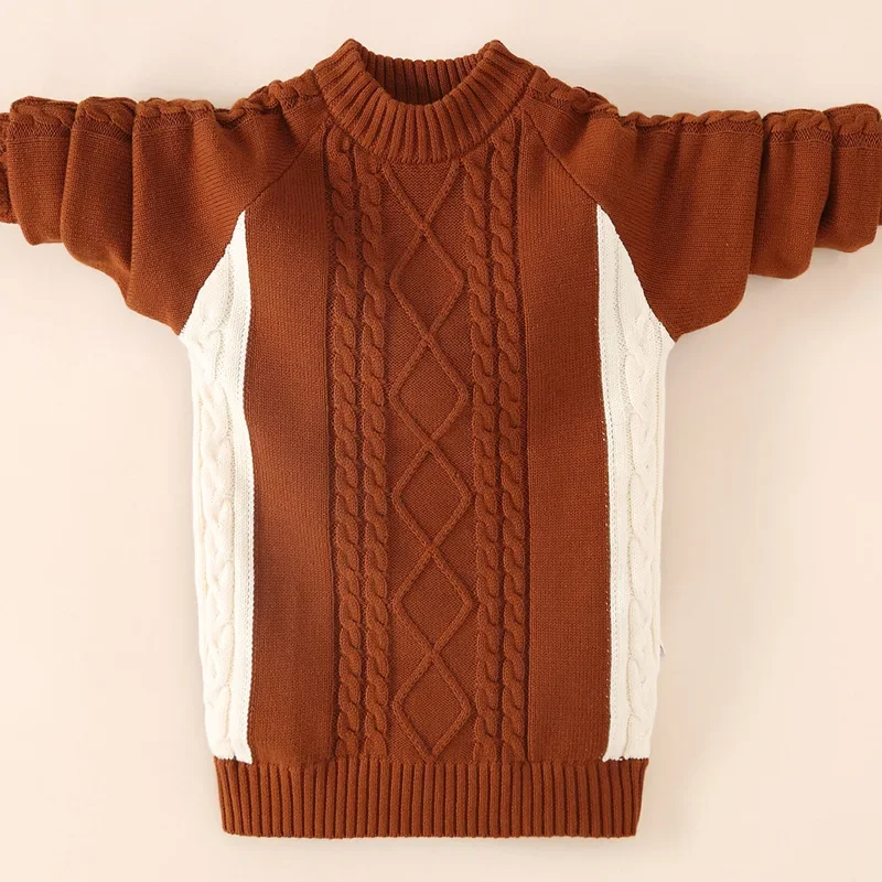

Kids Knitted Pullover Sweater Autumn/Winter Children Patchwork Warm Sweater For Teen Big Boys 6 8 10 12 14 16 Years Dwq567