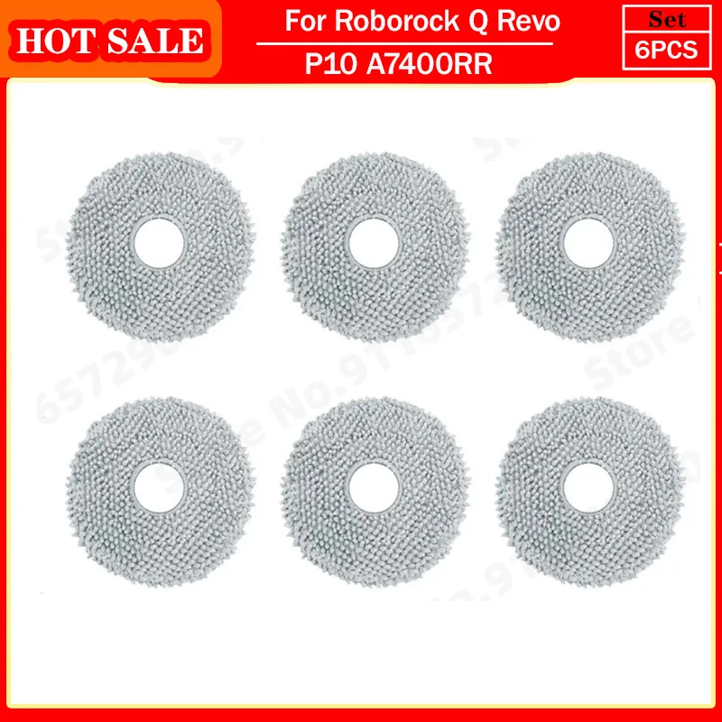 Roborock Vacuum Cleaner Accessories: Main Brush, Side Brush, HEPA Filter, Mop Cloths, Dust Bag