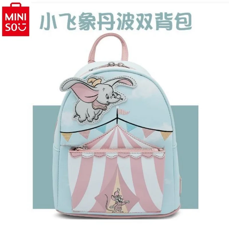 MINISO Disney Luxury Brand Winnie Bear Stitch Waterproof and Durable High Quality Backpack Women's Portable Storage Bag