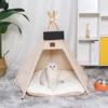 Pet Dog Cat House Bed with Thick Cushion for Cats Medium and Small Dogs Puppy Deep Sleeping Indoor Soft Canvas Pet Supplies