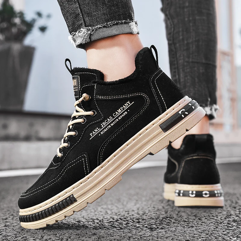 

Autumn and winter new men's casual shoes thick-soled warm fashion with outdoor work boots man scarpe da corsa casual sneaker
