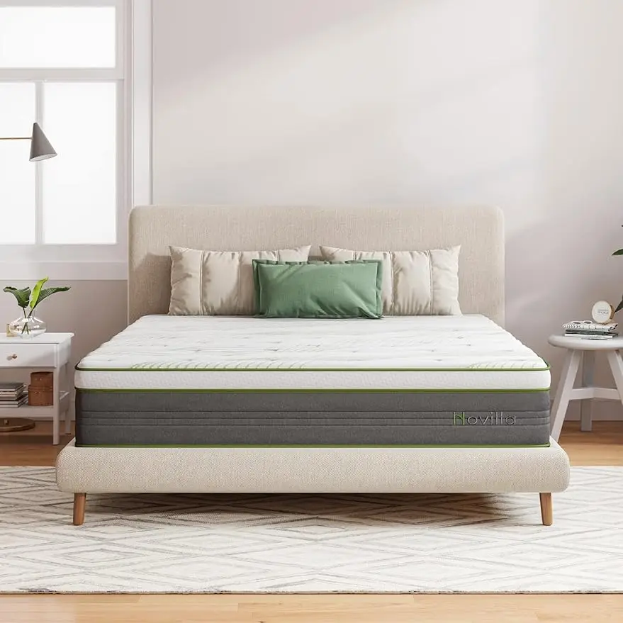 

King Mattress,12 Inch Gel Memory Foam Hybrid Mattress with Individual Pocket Springs, Motion Isolation & Pressure Relief