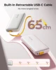 VOLTME 10000mAh portable power bank with 65cm Built-In Type-C dual USB C ports Fast Charge for iPhone 16 Galaxy S22+ Pixel9 3