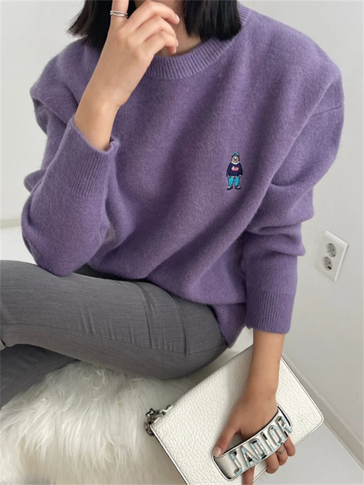 

Women Sweater Woman Winter Sweaters Pullover Female Knitting Overszie Long Sleeve Loose Knitted Outerwear Thick Warm Tops Pull
