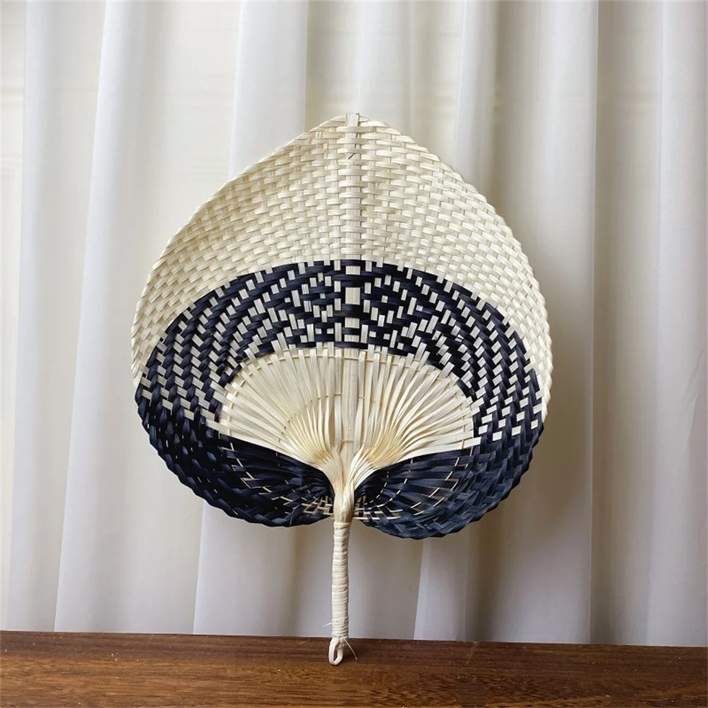 Handmade Straw Woven Fans Craft Summer Cooling Fan Bamboo Palm Leaf Hand-woven Hand Fan Home Wedding Decoration