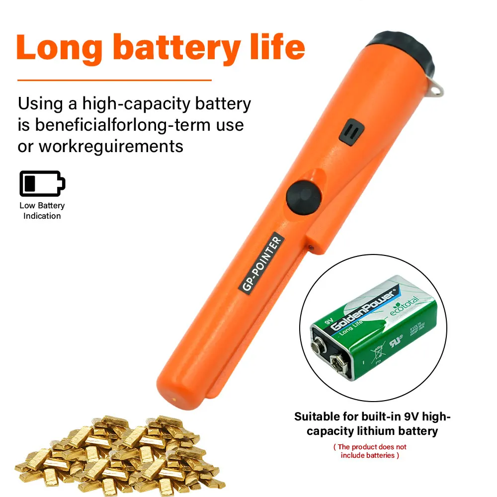 Protable High QualityHandheld Metal Detector GP-pointer Waterproof Positioning Rod Detecting With Bracelet LED Lights