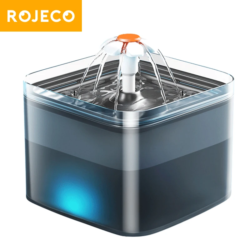 ROJECO 2L фонтан для кошек светодиодный светильник кой автоматическая Питьевая