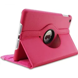 Universal Rotating Stand Tablet Case with Adjustable Viewing Angles for iPad10.2 9th 8th 7th (Rose Red)