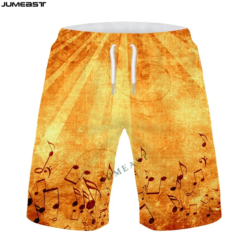 Jumeast Y2k Men Women 3D Printed Hip Hop Piano Guitar Music Shorts Trunks New Quick Dry Beach Casual Sweatpants Short Pants
