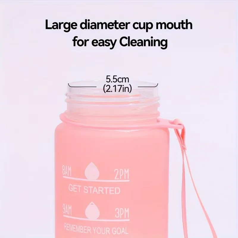 700ml Sports water Bottle High Temperature Resistant Graduated Straw Cup Rainbow Frosted Progressive Color Water Cup Plastic Cup