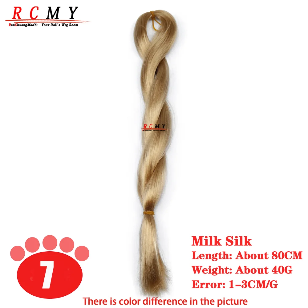 RCMY Red Milk Silk Doll Wig BJD/SD Doll Hair Rooting Doll Wigs Transplant Hand-crocheted Pink Gold Black Doll Hair Accessories