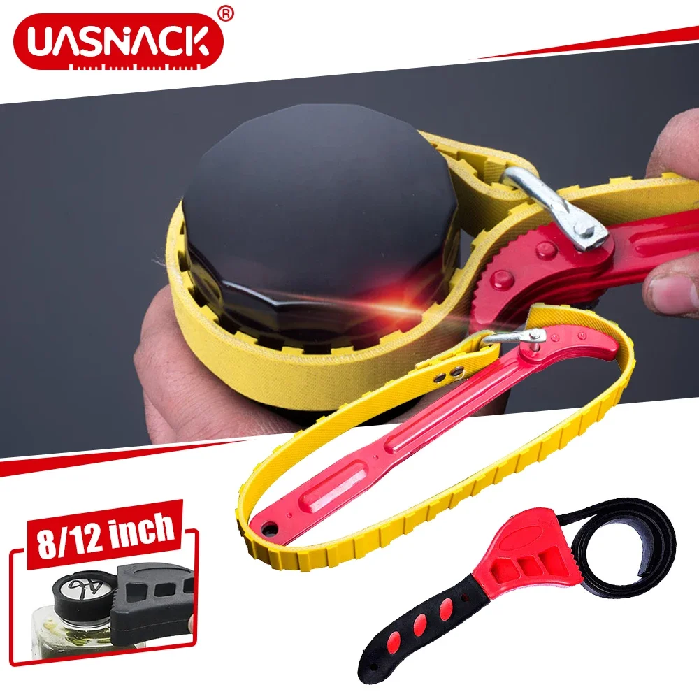 

Belt Wrench Oil Filter Puller Strap Spanner Chain Wrench Strap Opener Adjustable Strap Opener Cartridge Disassembly Tool