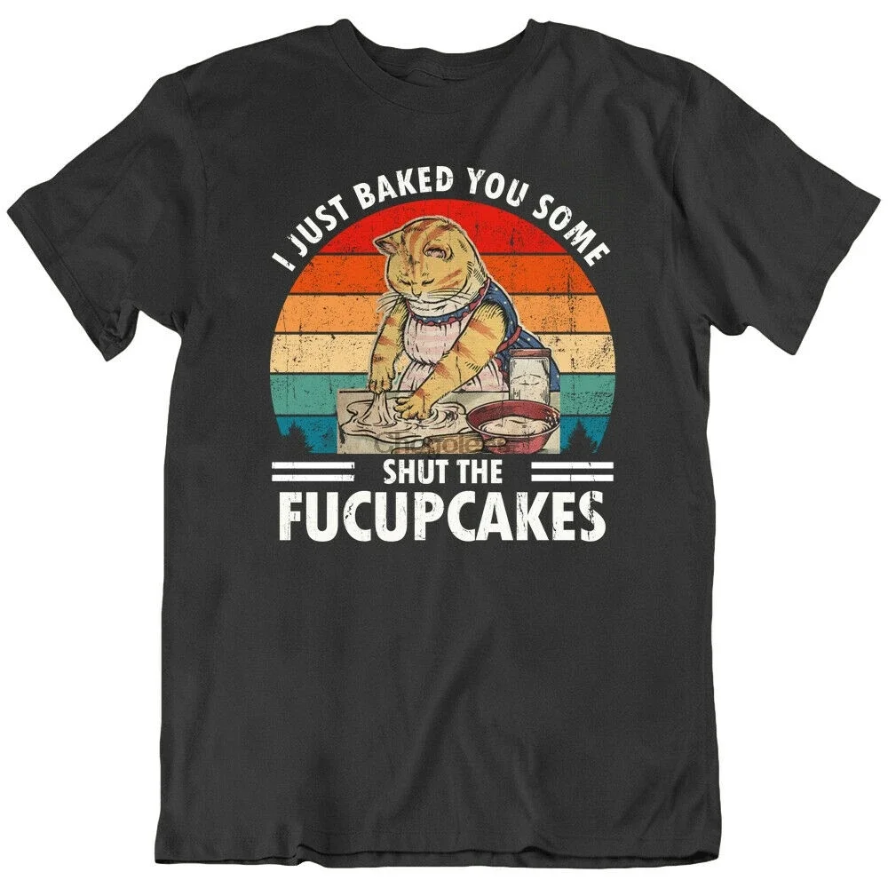 Классическая футболка, кошка, забавная Винтажная футболка, мяу, шеф-повар, нож, тайм фуккейт, новинка