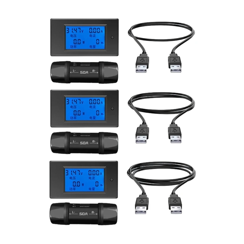 

Digital & Current Meter Set with 50A Shunt & 0.5m Cable Accurate Monitoring Durable for Engineers Electronics