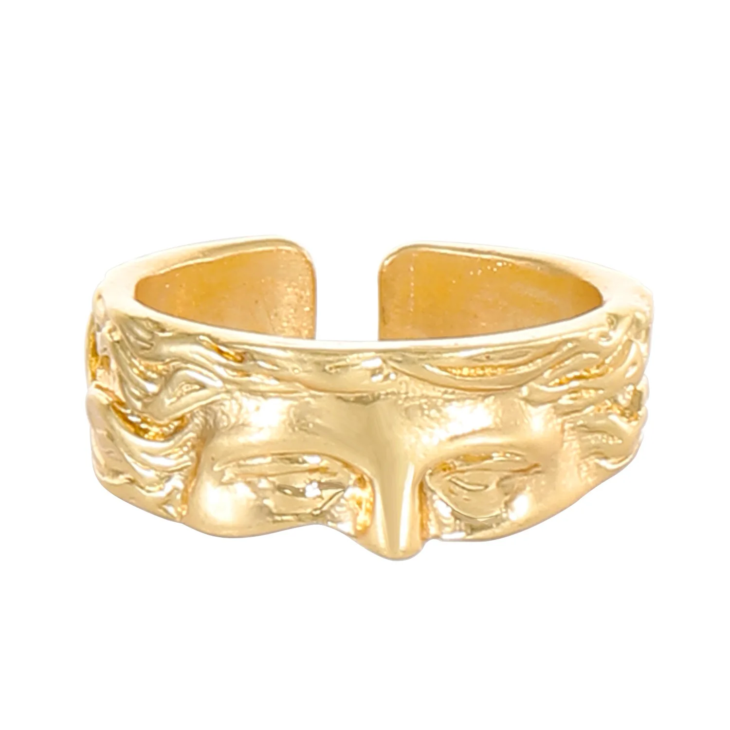 Vintage Venus Half Face Adjustable Rings for Women Men Literary Sculpture Silver Color Creative Party Jewelry Accessories