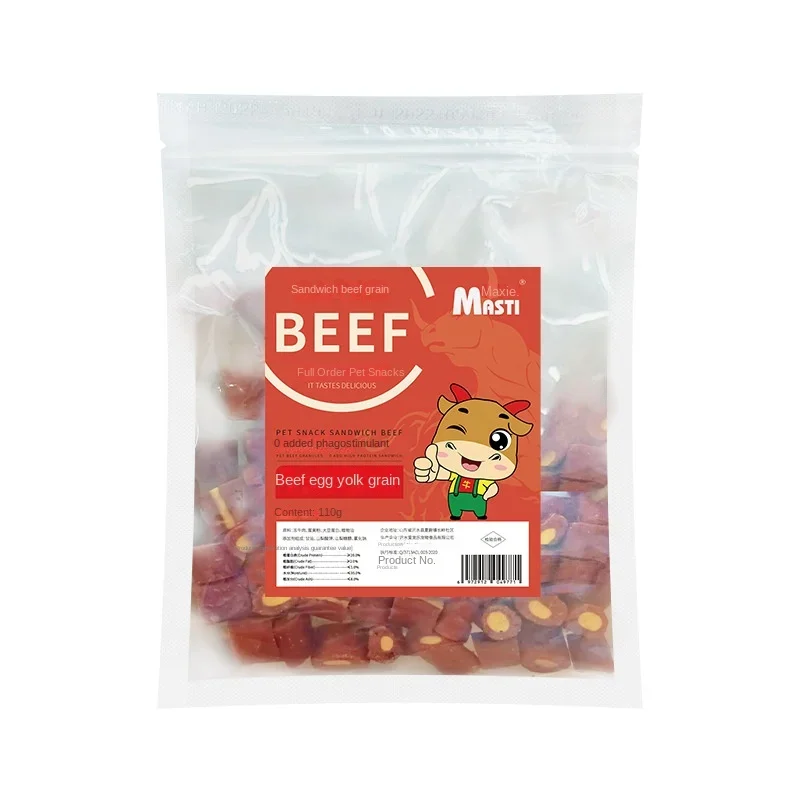 Pet Snacks Beef Egg Yolk Grain Dog Snacks Meaty Chewy Nutritious and Delicious Food Training Interactive Reward Pet 500g