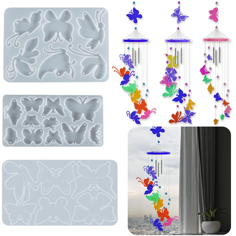 

Формы для смолы «сделай сам», силиконовая форма в виде бабочек и колокольчиков из эпоксидной смолы, литье для украшения дома