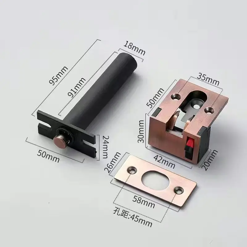 Hidden Safety Door Zinc Alloy Chain Lock Extruded Door Latch Anti-theft Door Lock Home Hotel Security Locks Hardware Accessories